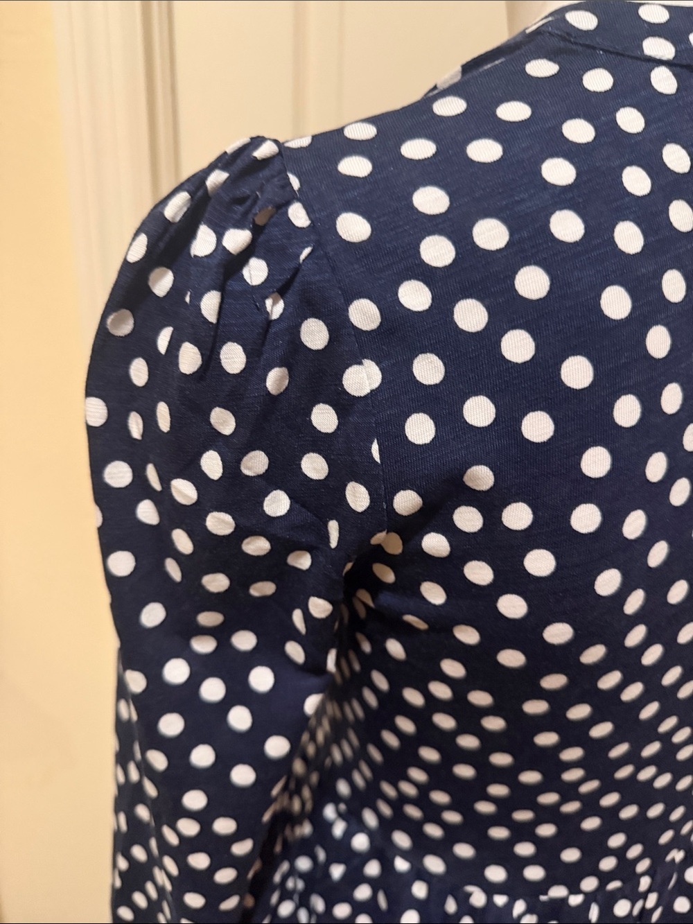 Boden Naomi Relaxed Jersey Navy Polka Dot Long-Sleeve Dress. NWT. US 2/UK 6 - Picture 7 of 10